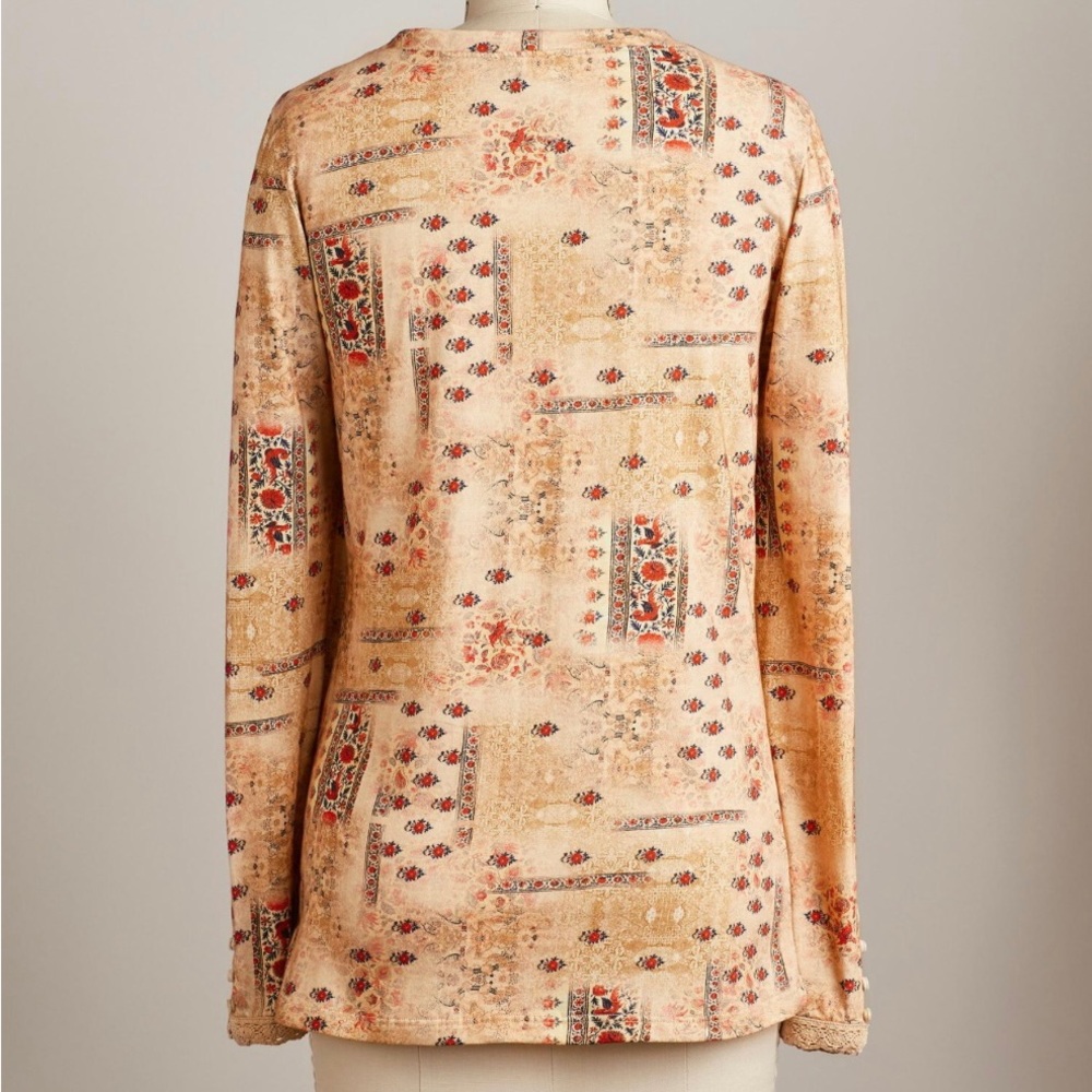 Sundance Catalog Embroidered Tapestry Play Tee Shirt Women’s Size Large - Picture 3 of 6